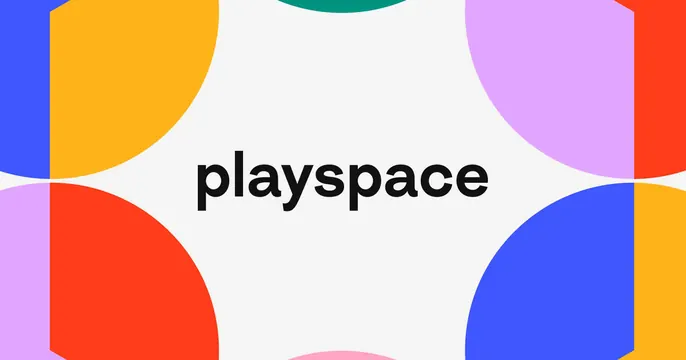 Playspace OG card, light-mode, playful, vibrant