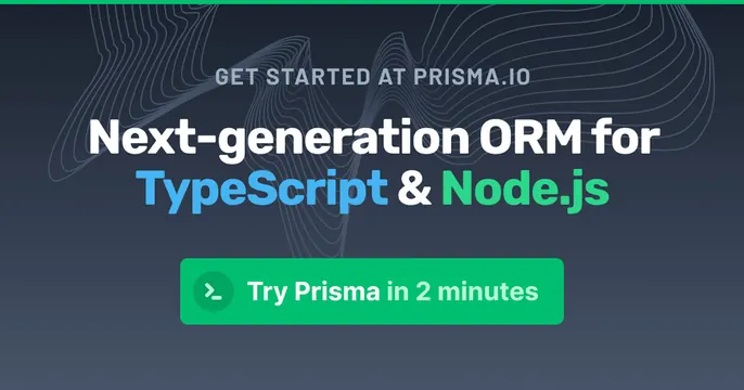 Prisma OG card, dark-mode, gradient-heavy, dark