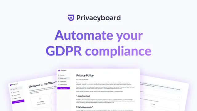 Privacyboard OG card, gradient-heavy, minimal, light