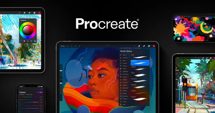 Procreate OG card, dark-mode, photographic, dark