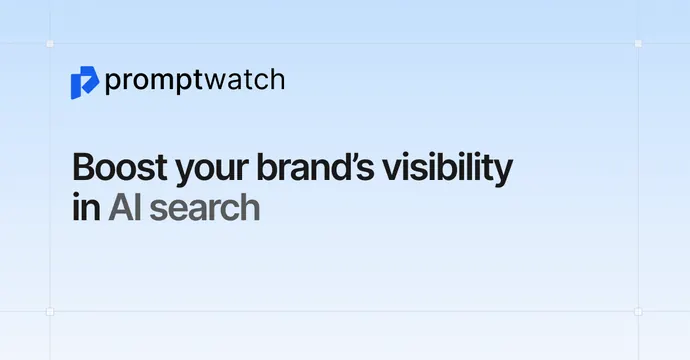 Promptwatch OG card, minimal, light-mode, light