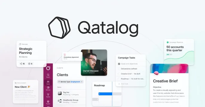 Qatalog OG card, light-mode, minimal, light