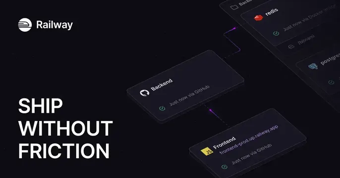 Railway OG card, dark-mode, technical, dark