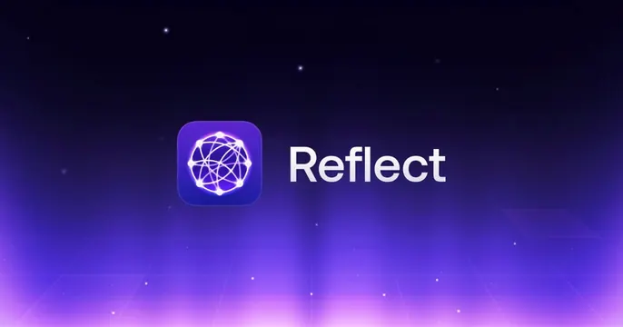 Reflect OG card, dark-mode, gradient-heavy, dark