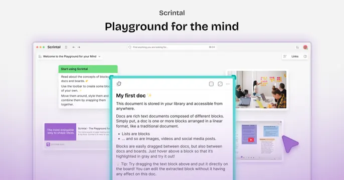 Scrintal OG card, light-mode, minimal, light