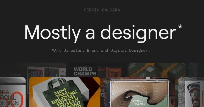 Sergio Calcara OG card, dark-mode, minimal, dark