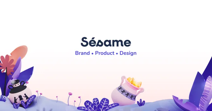 Sesame OG card, playful, 3d-render, light