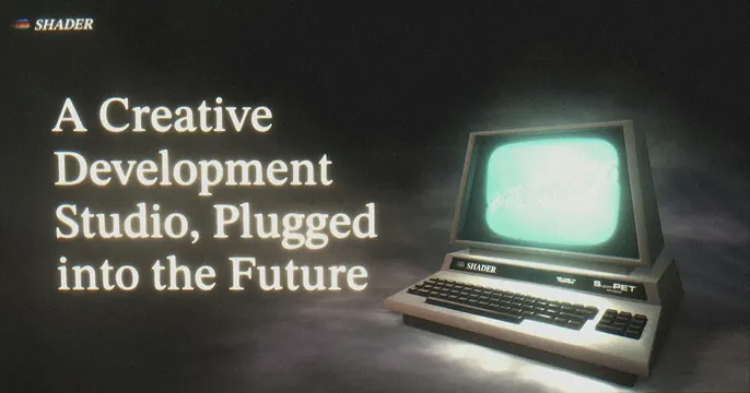 Shader Development Studio OG card, retro, dark-mode, dark