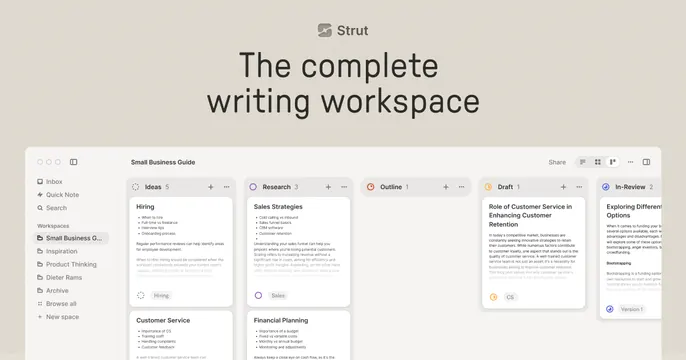 Strut OG card, light-mode, minimal, light