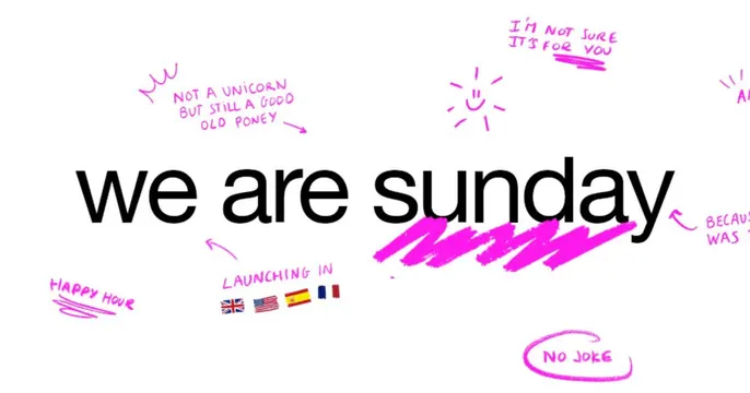 Sunday OG card, minimal, playful, light
