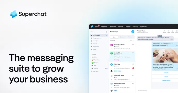Superchat OG card, light-mode, minimal, light
