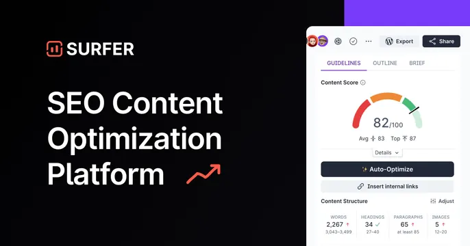 Surfer SEO OG card, dark-mode, minimal, dark
