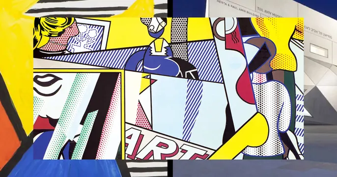 Tel Aviv Museum Of Art OG card, photographic, maximalist, vibrant
