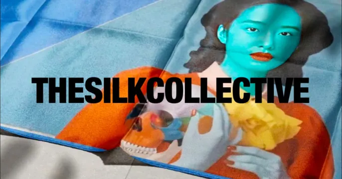 The Silk Collective OG card, maximalist, photographic, vibrant