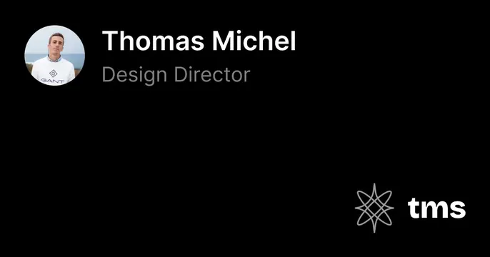 Thomas Michel OG card, dark-mode, minimal, dark