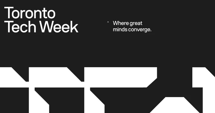 Toronto Tech Week 2024 OG card, minimal, swiss, dark