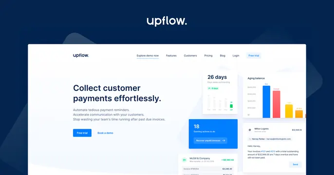 Upflow OG card, corporate-clean, light-mode, dark