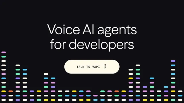Vapi OG card, dark-mode, playful, dark