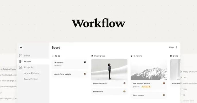 Workflow OG card, minimal, light-mode, light