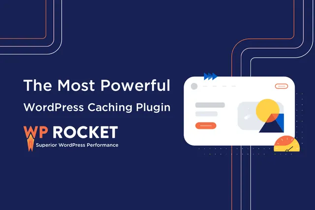 WP Rocket OG card, dark-mode, illustrated, dark
