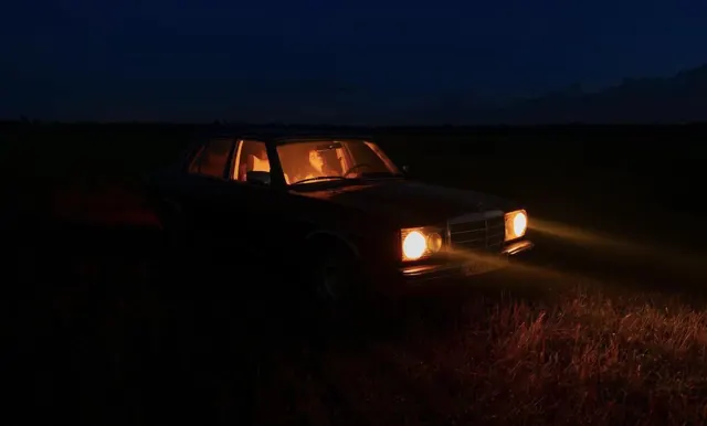 Night Car Headlights, photographic, dark-mode, dark