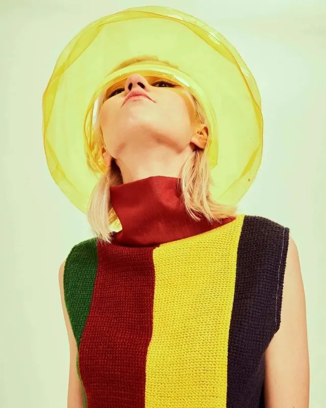 Translucent Yellow Fashion Portrait, editorial, photographic, light