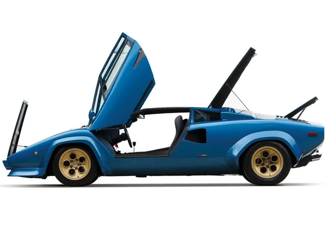 Lamborghini Countach LP 400S profile shot, photographic, minimalist, vibrant