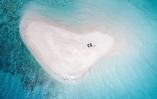 Aerial Heart-Shaped Sandbar