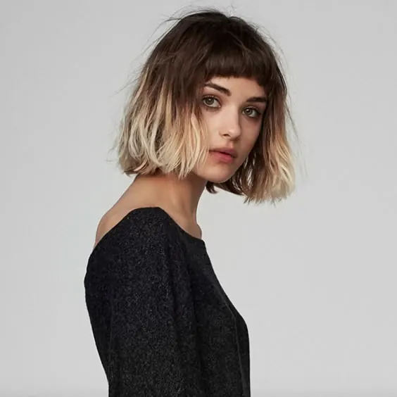 Minimalist portrait with balayage hair, photographic, minimal, muted