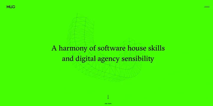 Neon green agency manifesto, minimalist, corporate-clean, vibrant