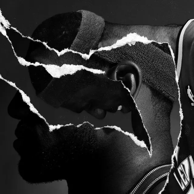 Monochrome textured portrait with abstract lines, monochrome, editorial, monochrome