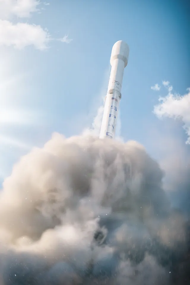 SpaceX rocket launch ascent photo, photographic, technical, light