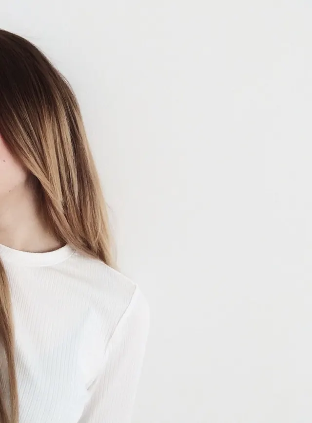 Minimalist profile portrait with negative space, minimal, photographic, light