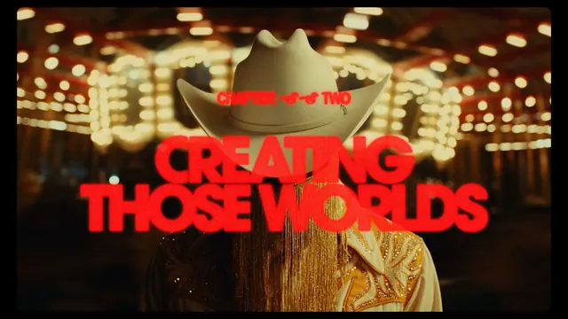 Creating Those Worlds western chapter title, retro, photographic, warm