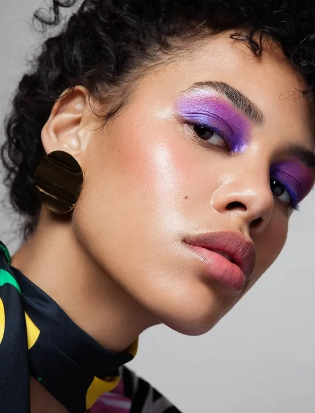 Beauty Portrait with Purple Eyeshadow