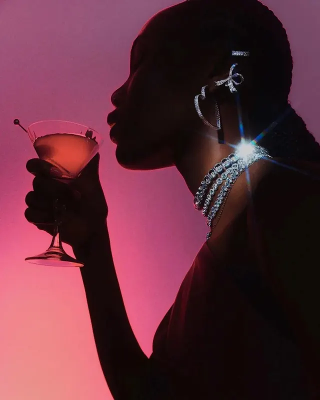 Profile Portrait with Glassware