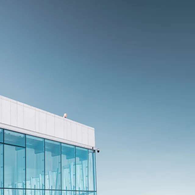 Opera rooftop architectural study, minimal, photographic, light