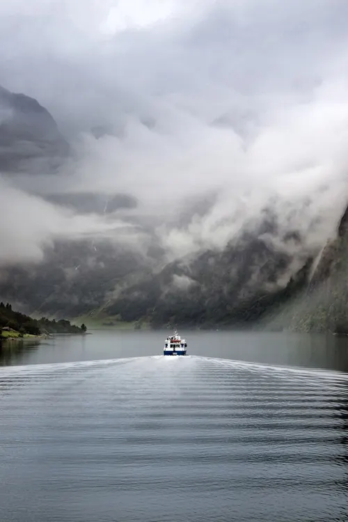 Boat on Misty Lake