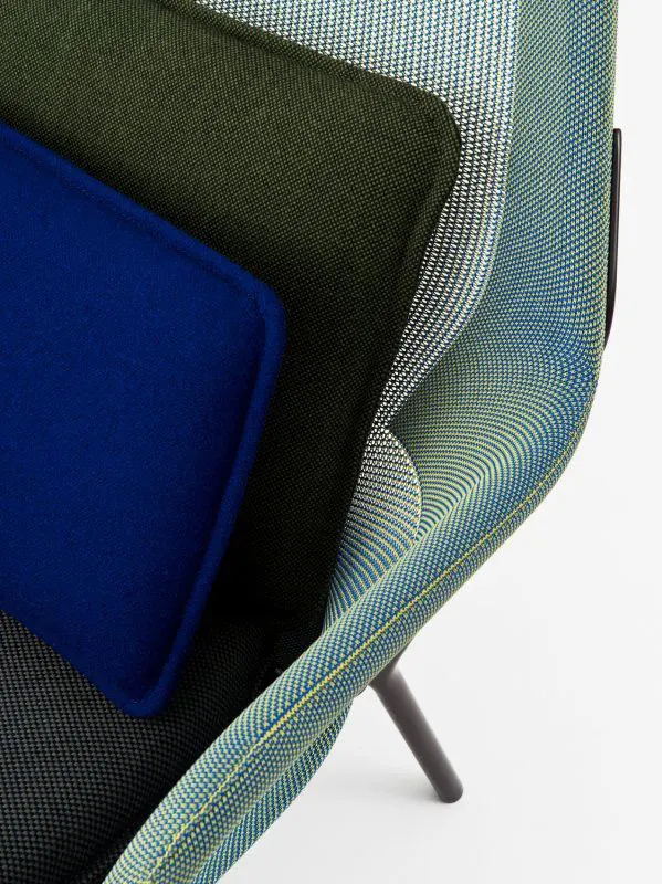 Vitra Slow Chair upholstered seat detail, photographic, minimal, light