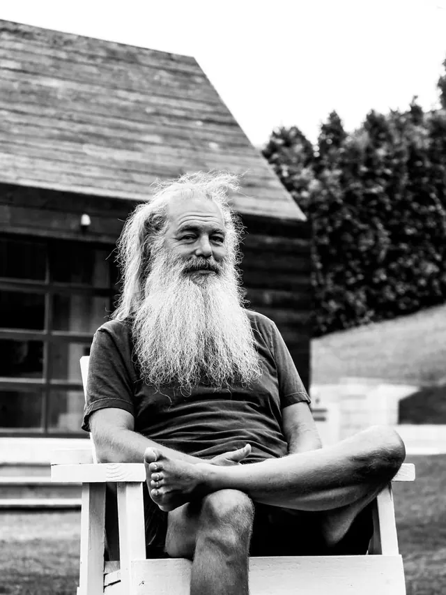 Elderly man with beard seated outdoors portrait, photographic, documentary, monochrome