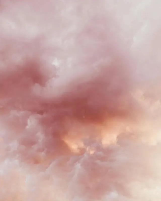Atmospheric pink cloud landscape, photographic, organic, pastel