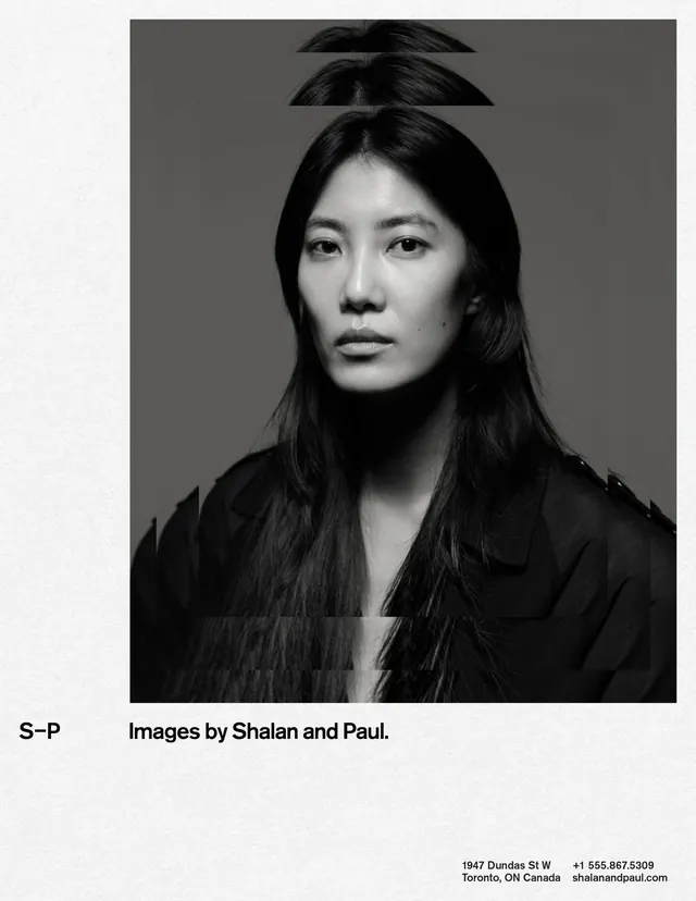 Portrait with layered photographic overlay, photographic, editorial, monochrome
