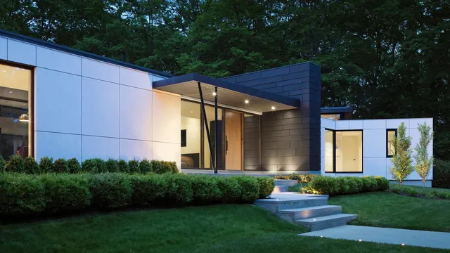 Modern minimalist house exterior, photographic, minimal, cool