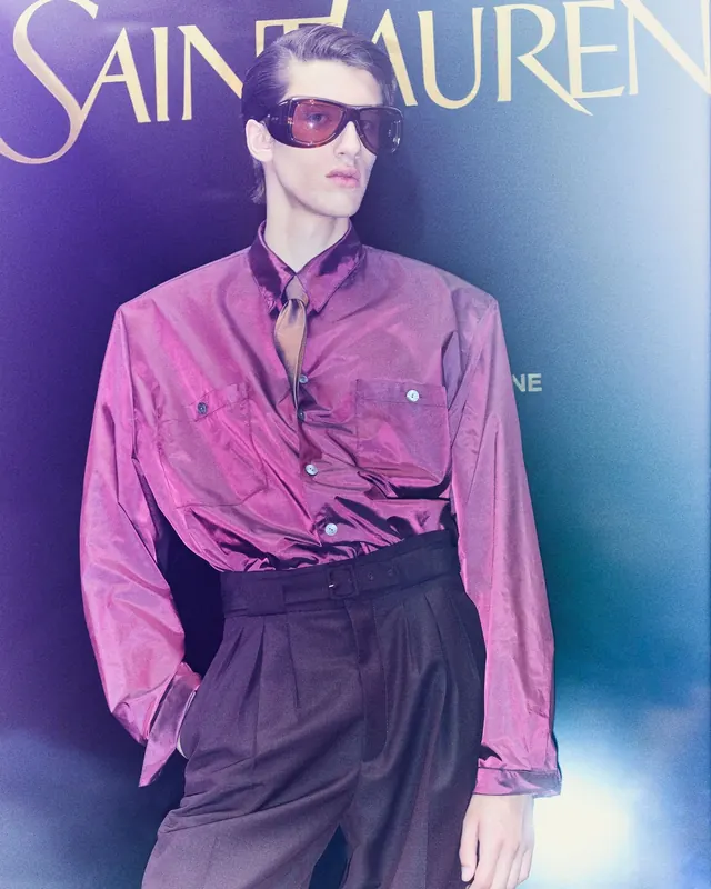Gradient fashion editorial portrait event, photographic, contemporary, vibrant