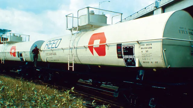 Industrial tank car branding, photographic, geometric, light
