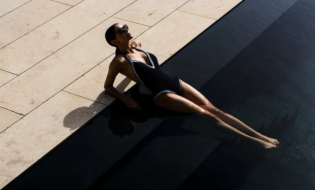 Minimalist shadow line compositional portrait, minimal, geometric, light
