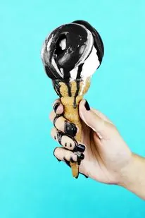 Pop art ice cream cone still life, photographic, flat, vibrant