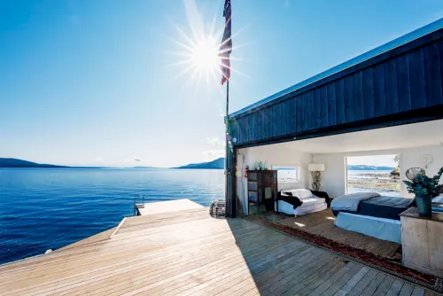 Modern Waterfront Cabin Interior
