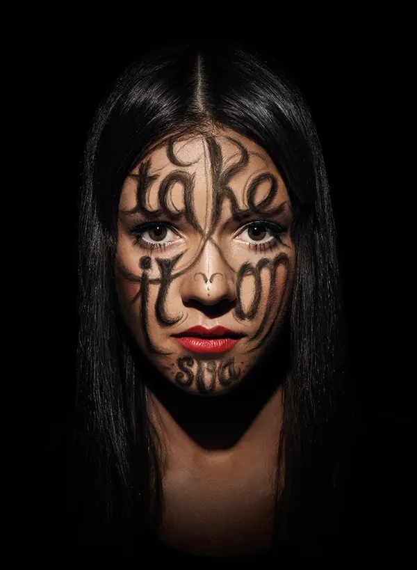 Typographic Face Art Portrait