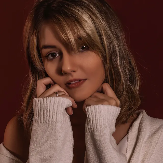 Portrait of woman with warm vintage color grade, photographic, warm, warm